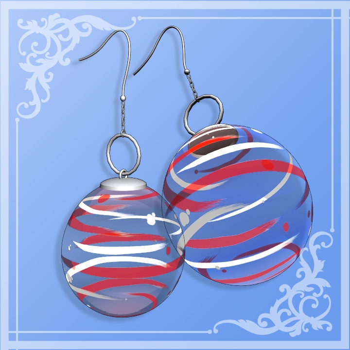 【VRChat想定】水風船ピアス 3D アクセサリー