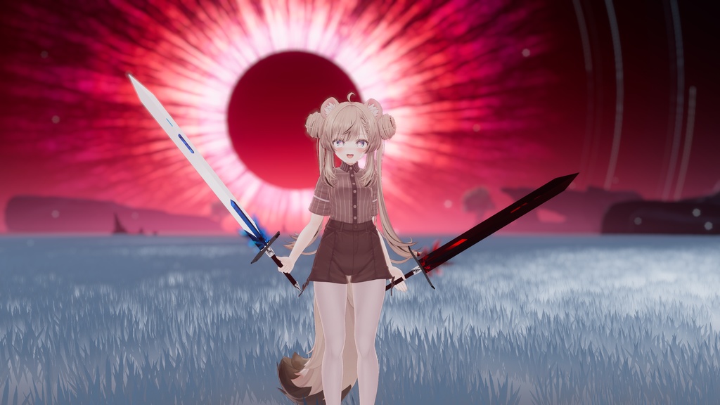 【VRチャット】【持てるギミック付き】Crystal Dual Sword