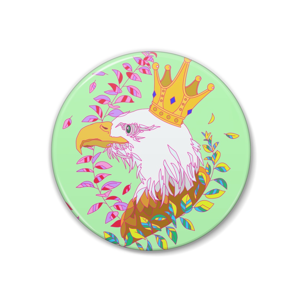 鳥王様の缶バッジ