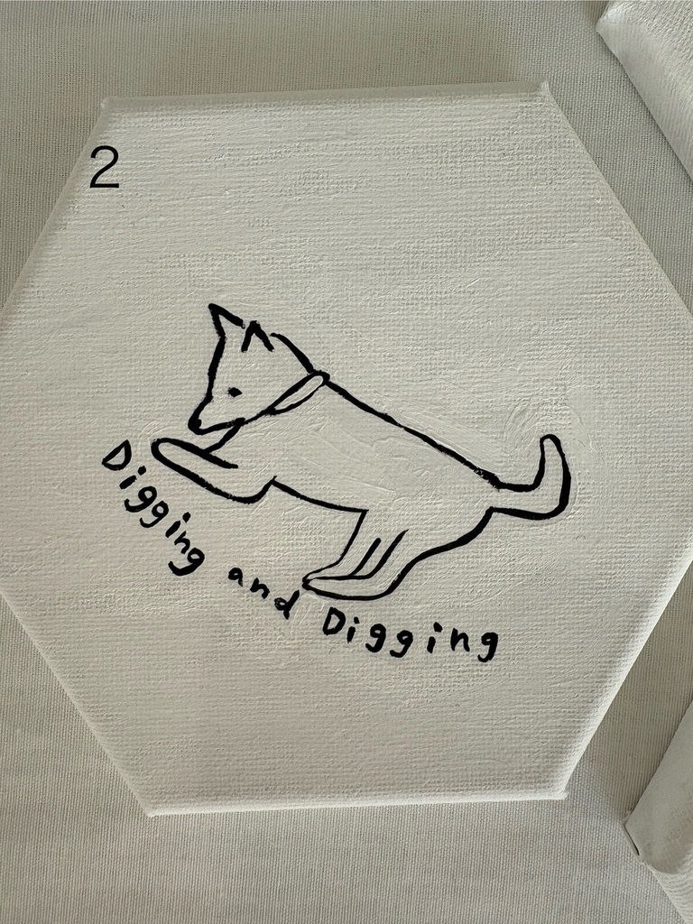 イラスト 原画(六角形 直径15cm)