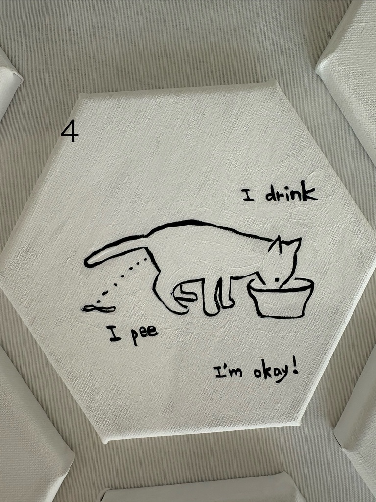 イラスト 原画(六角形 直径15cm)