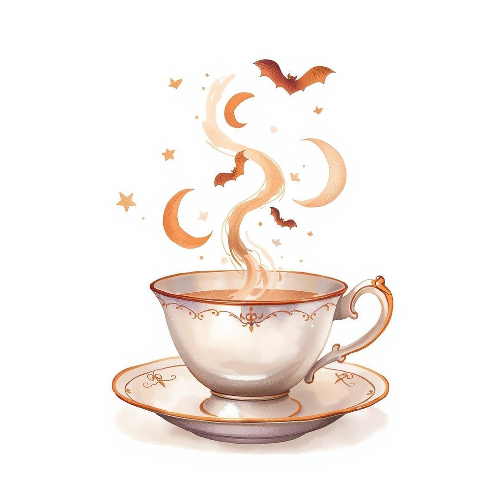 幻想ハロウィンの水彩クリップアートセットA