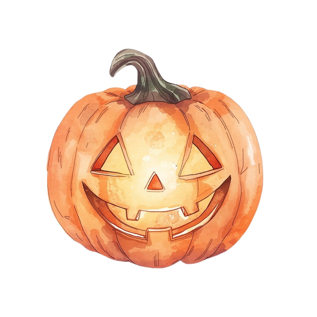 幻想ハロウィンの水彩クリップアートセットA