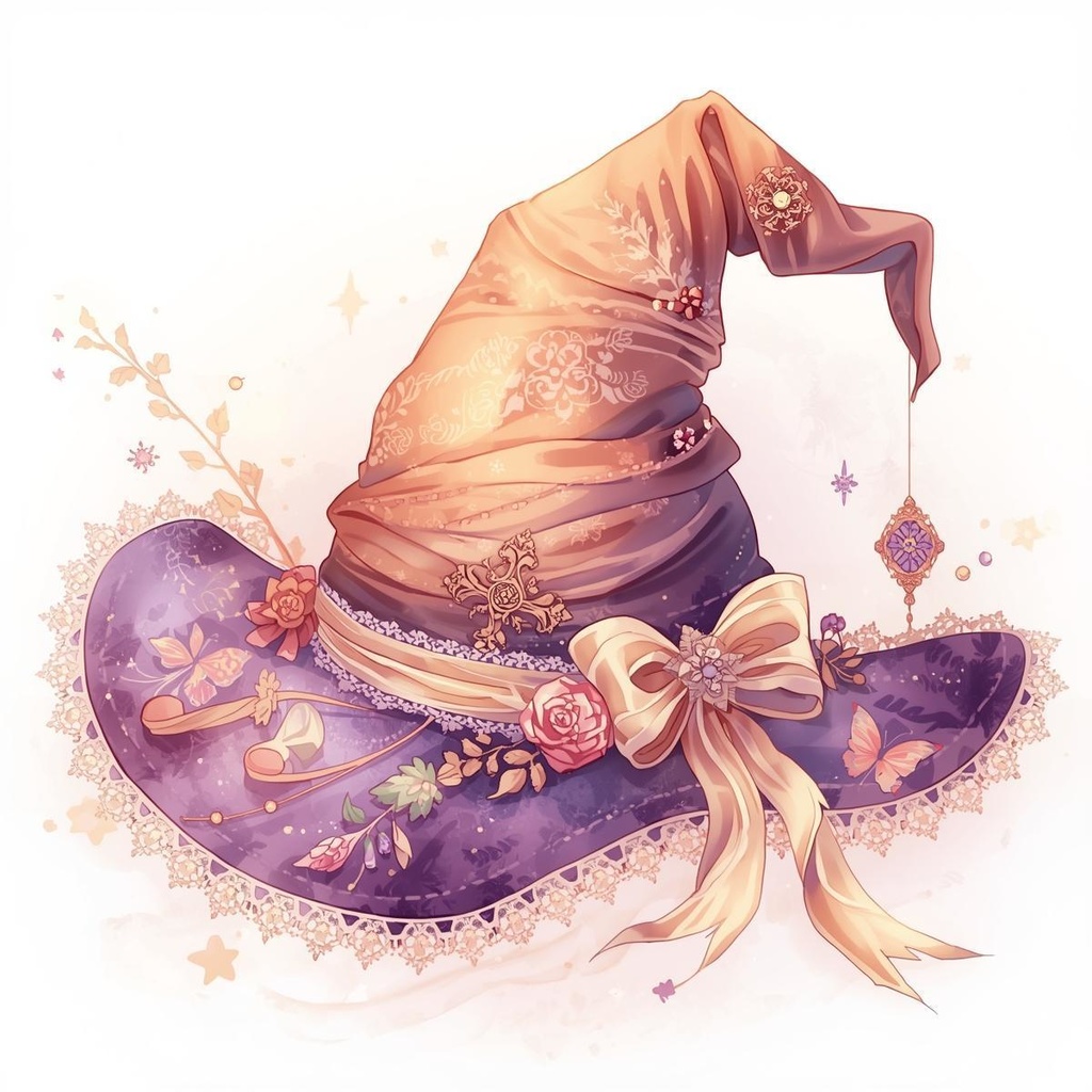 幻想ハロウィンの水彩クリップアートセットB