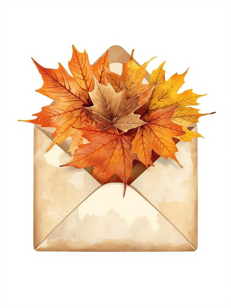 水彩画風秋のクリップアート13点セット