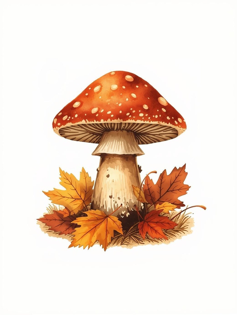 水彩画風秋のクリップアート13点セット