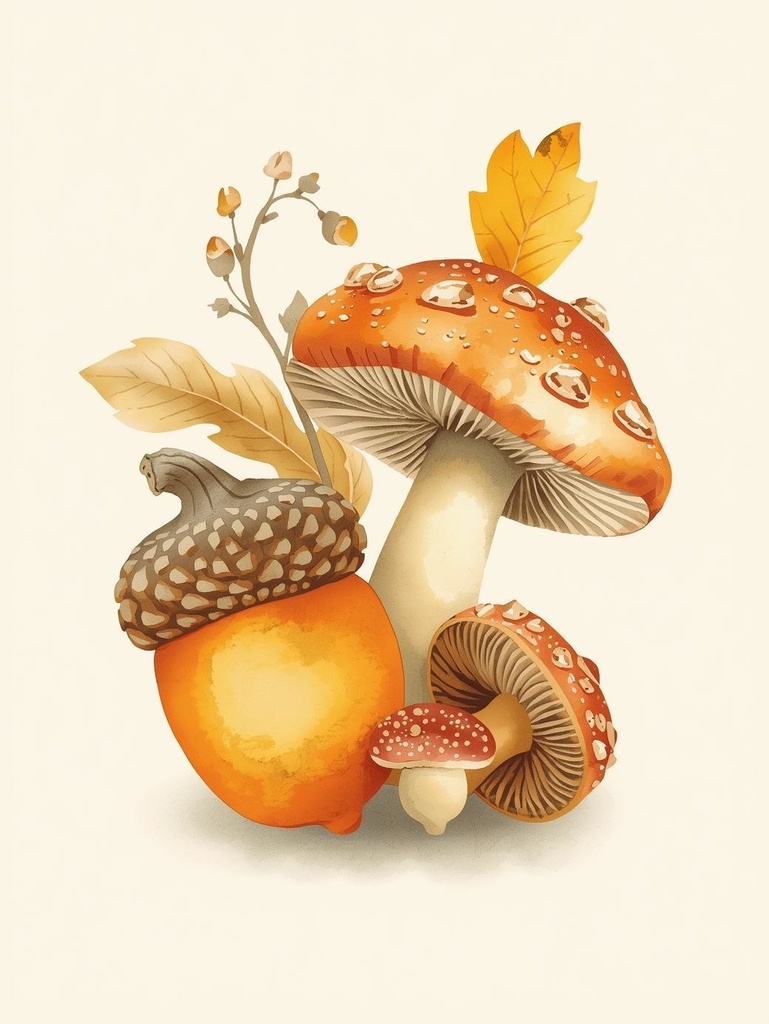 水彩画風秋のクリップアート13点セット