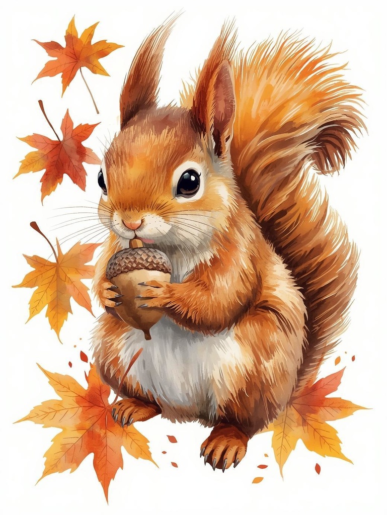 水彩画風秋のクリップアート13点セット