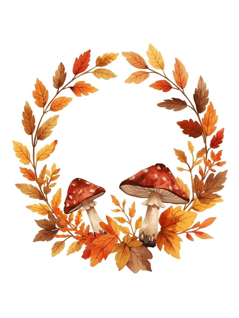 水彩画風秋のクリップアート13点セット