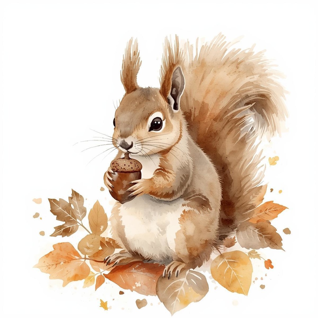 秋の動物たちクリップアートセット 10点