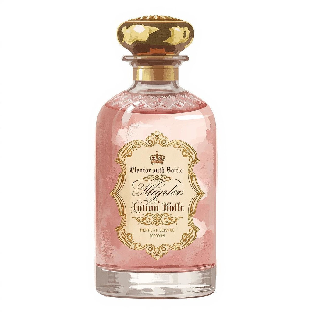 ピンクのアンティークコスメ 水彩クリップアートコレクション(15点セット)