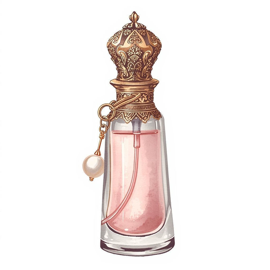 ピンクのアンティークコスメ 水彩クリップアートコレクション(15点セット)