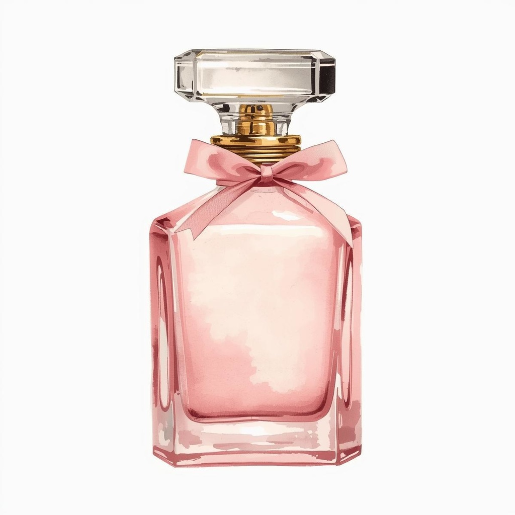 ピンクのアンティークコスメ 水彩クリップアートコレクション(15点セット)