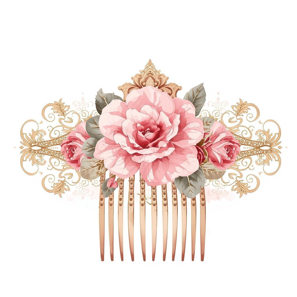 ピンクのアンティークコスメ 水彩クリップアートコレクション(15点セット)