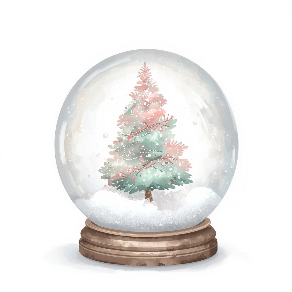 パステルクリスマス クリップアートセット – 水彩風イラスト15点