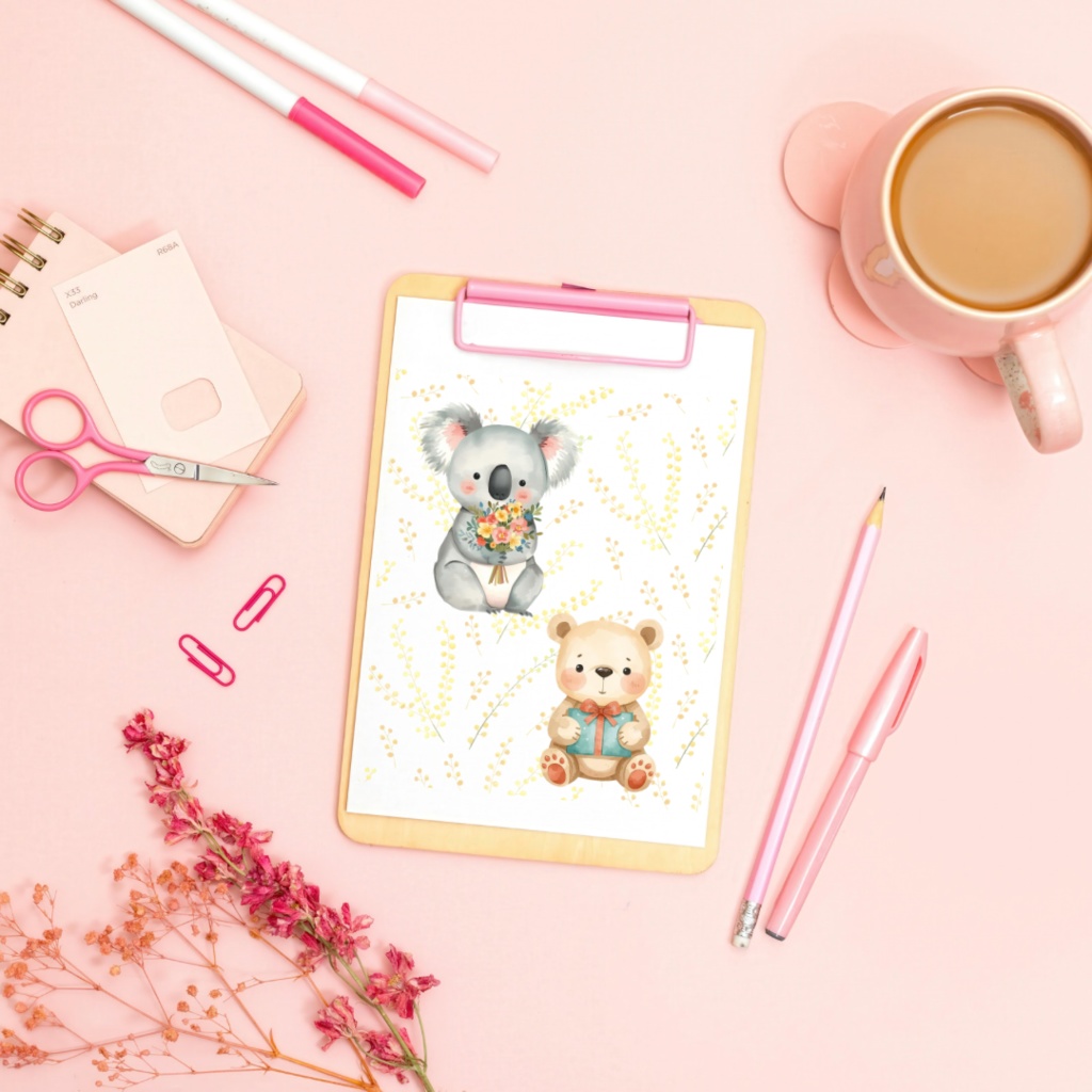 【お祝いするどうぶつたち】水彩アニマルイラスト|誕生日・手帳・SNS用クリップアート(PNG背景透過)