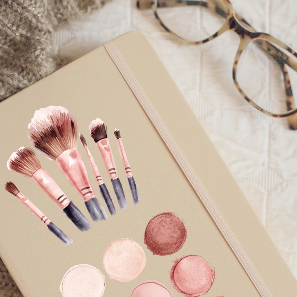 大人可愛い水彩コスメ30種|デジタルプランナーステッカー|GoodNotes手帳デコ・SNS素材(背景透過)