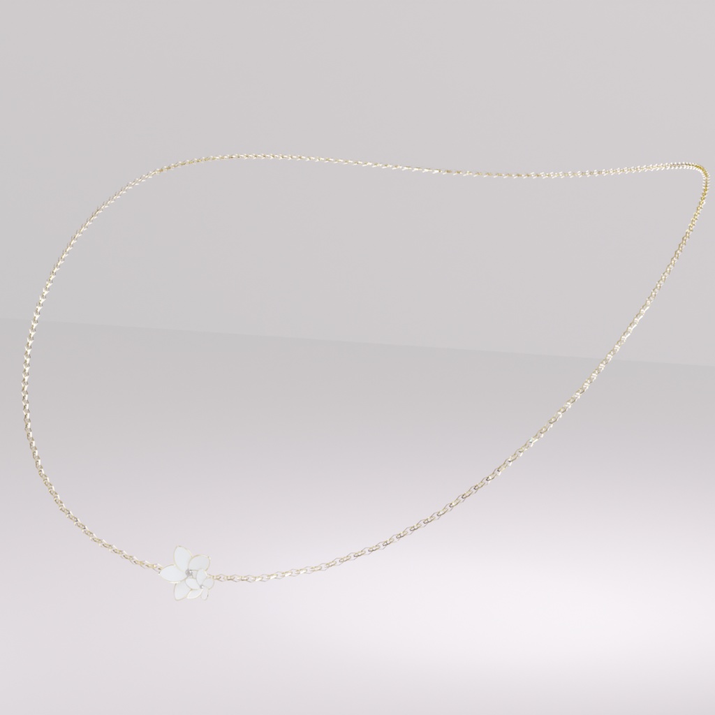 【3D】お花のピアスとネックレス【ダイナミックボーン設定済】