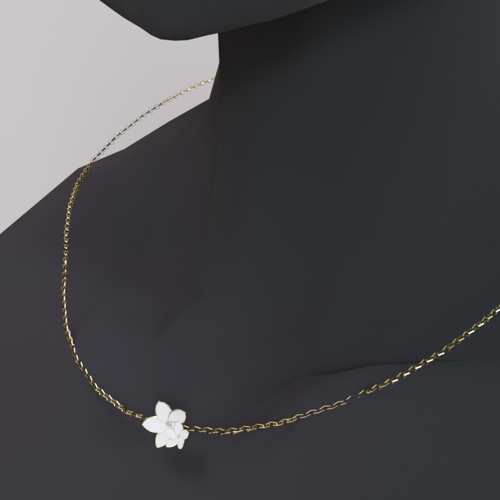 【3D】お花のピアスとネックレス【ダイナミックボーン設定済】