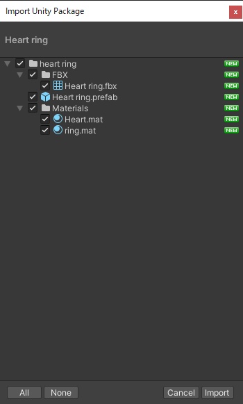 【3D】ハートの指輪とシンプルな指輪の三点セット