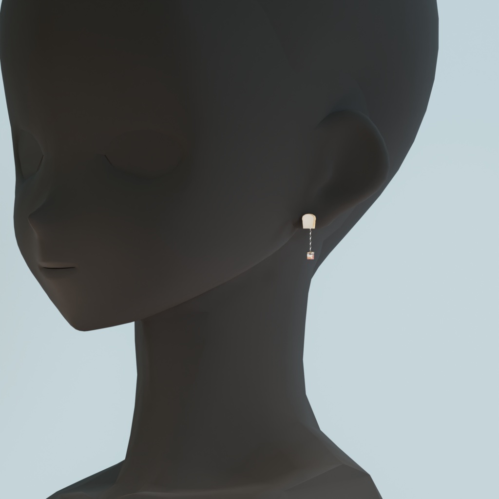 【3D】食パンとジャムのピアス【ダイナミックボーン設定済】