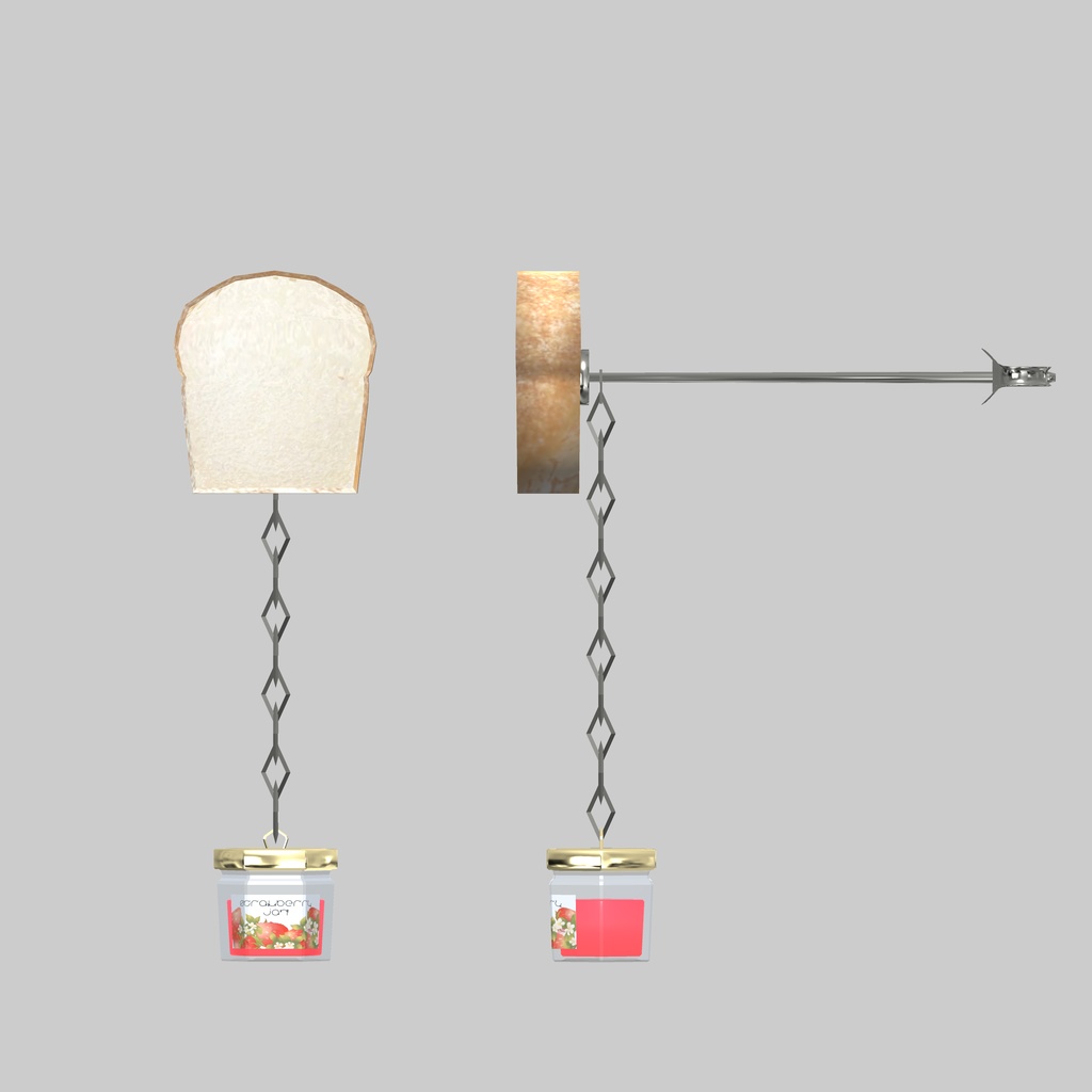 【3D】食パンとジャムのピアス【ダイナミックボーン設定済】