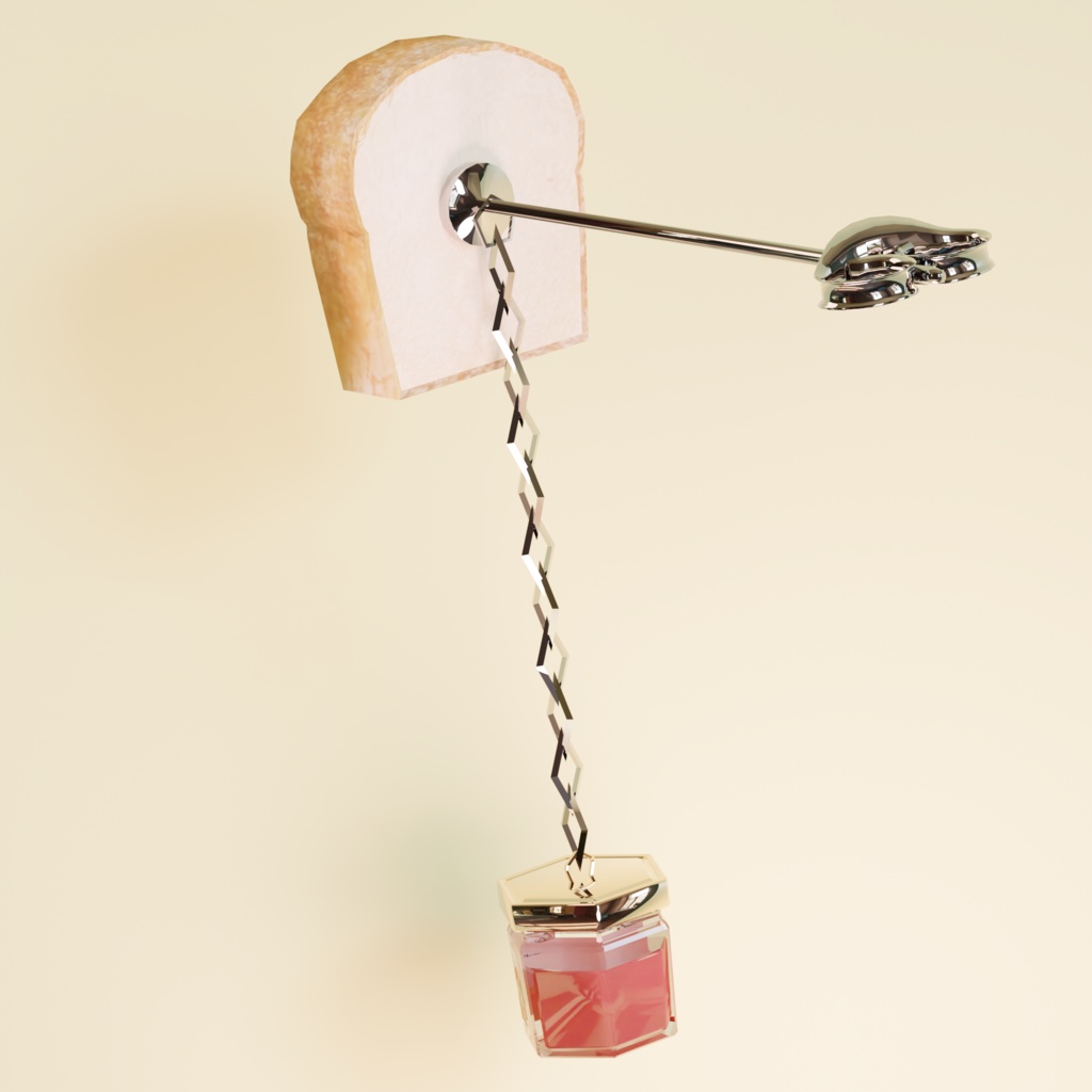 【3D】食パンとジャムのピアス【ダイナミックボーン設定済】