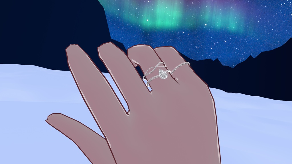 【3D】ティアドロップの指輪セット【VRC】