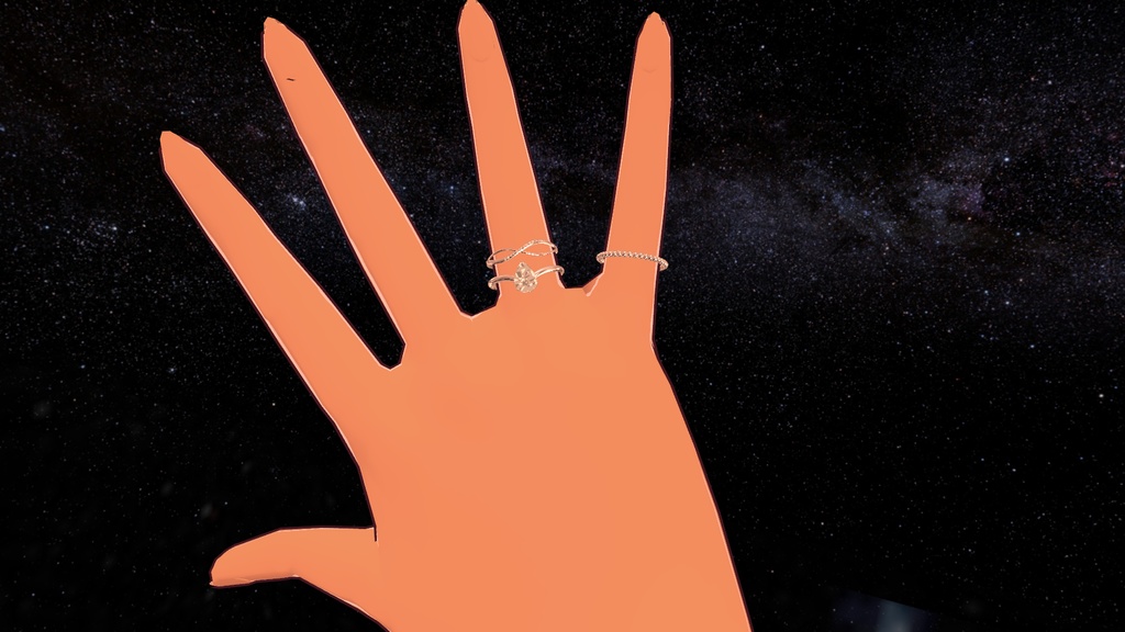 【3D】ティアドロップの指輪セット【VRC】