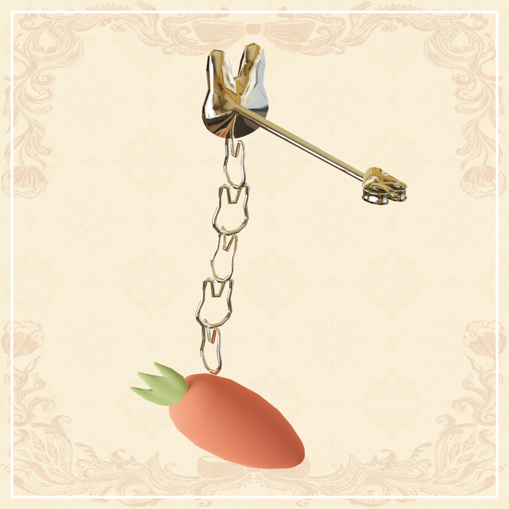 【3D】うさぎとにんじん【ダイナミックボーン設定済】