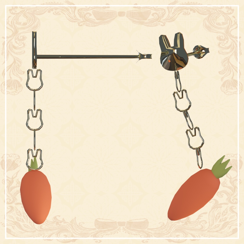 【3D】うさぎとにんじん【ダイナミックボーン設定済】