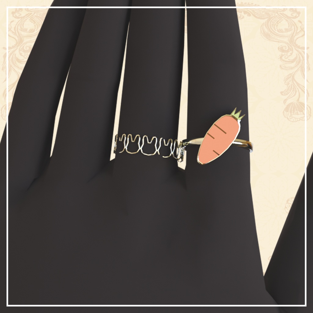 【3D】うさぎとにんじん【ダイナミックボーン設定済】