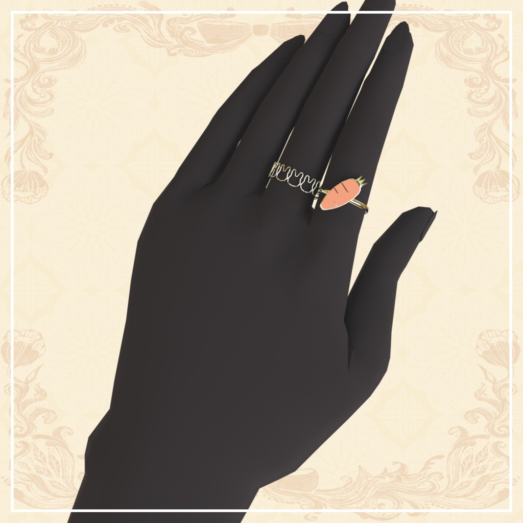 【3D】うさぎとにんじん【ダイナミックボーン設定済】