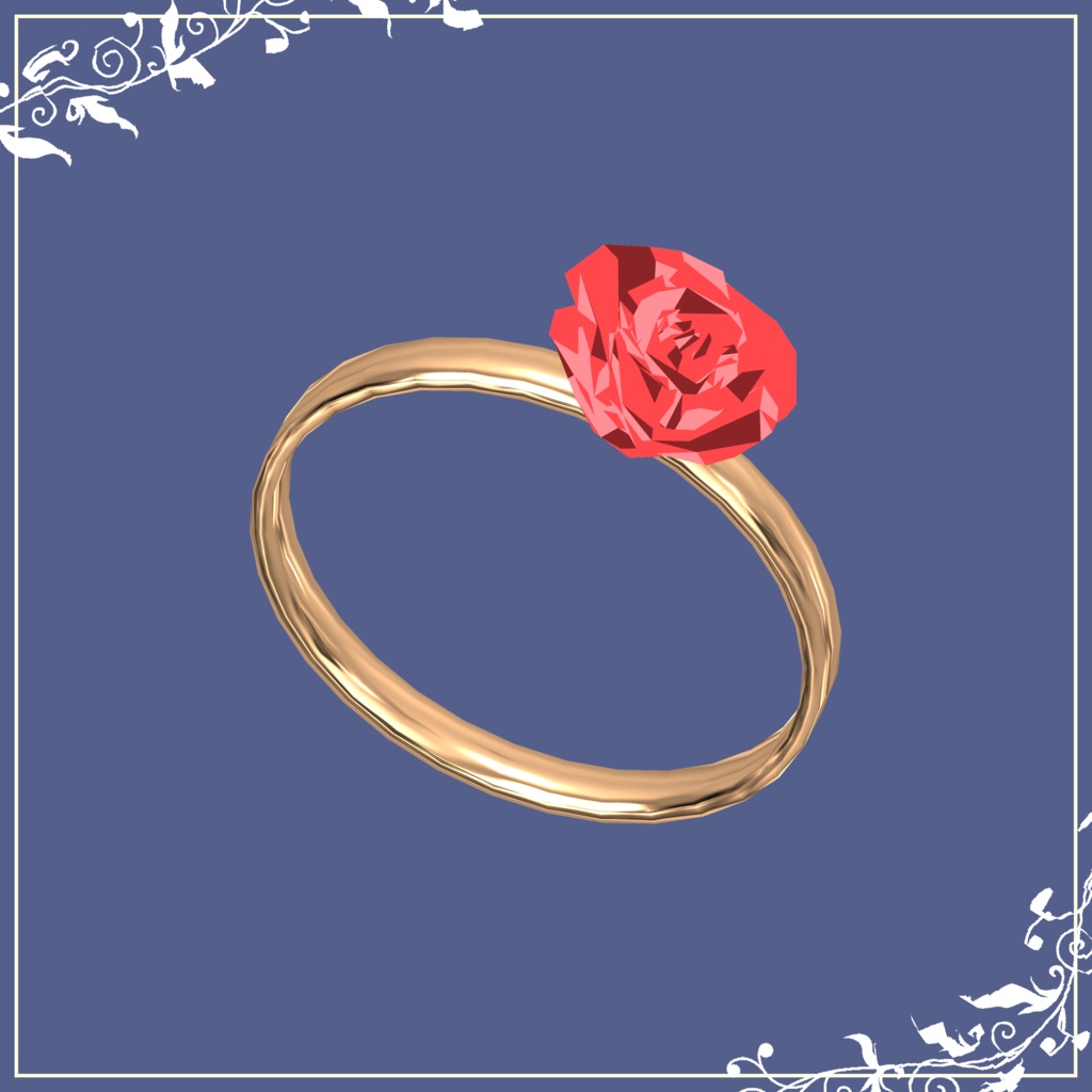 【3D】薔薇の指輪とピアス【DB・PB対応】