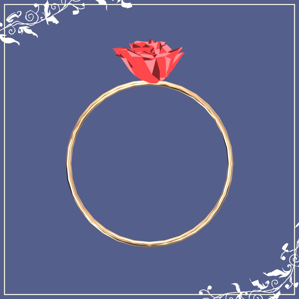 【3D】薔薇の指輪とピアス【DB・PB対応】