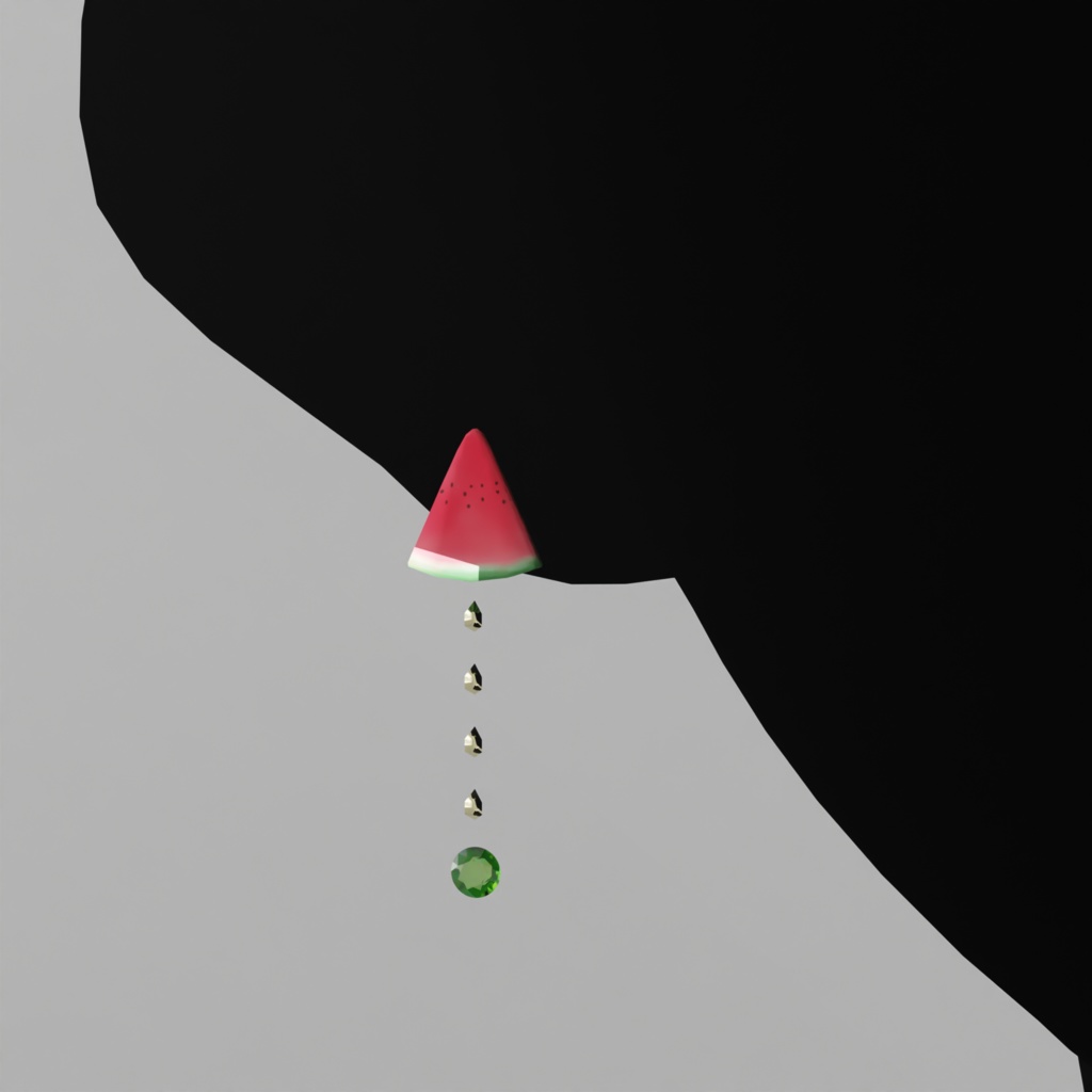 【3D】スイカのピアスと指輪【DB・PB設定済】