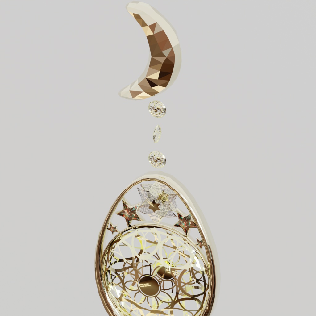 【3D】月と星のピアス【DB・PB対応】