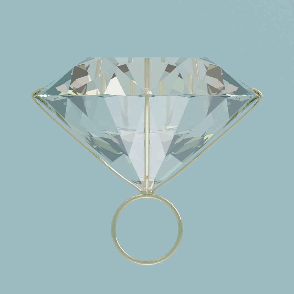 【VRC想定】漫画みたいなダイヤの指輪【3D】