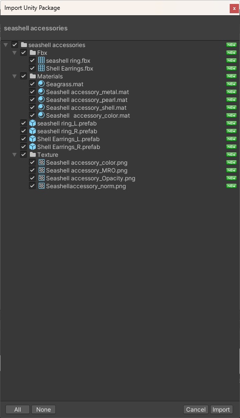 【VRC】貝殻のアクセサリー【PB設定済】