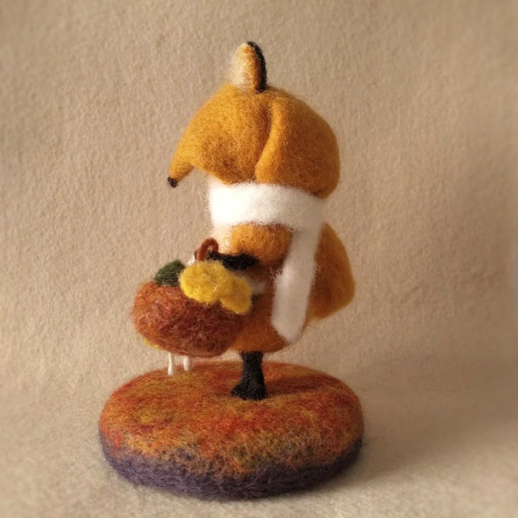 きつねきぐるみ【羊毛フェルトドール】