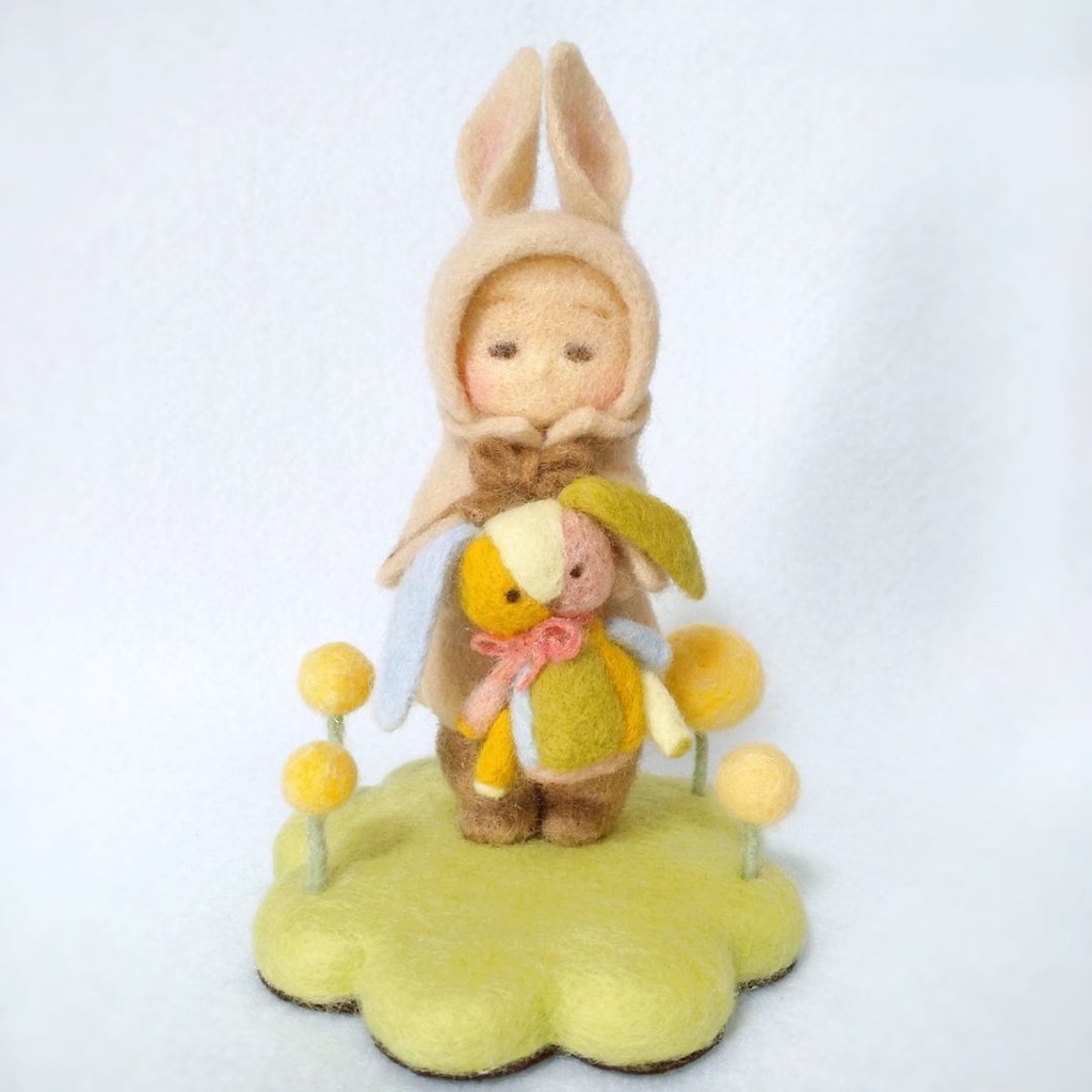 うさぎきぐるみ【羊毛フェルトドール】