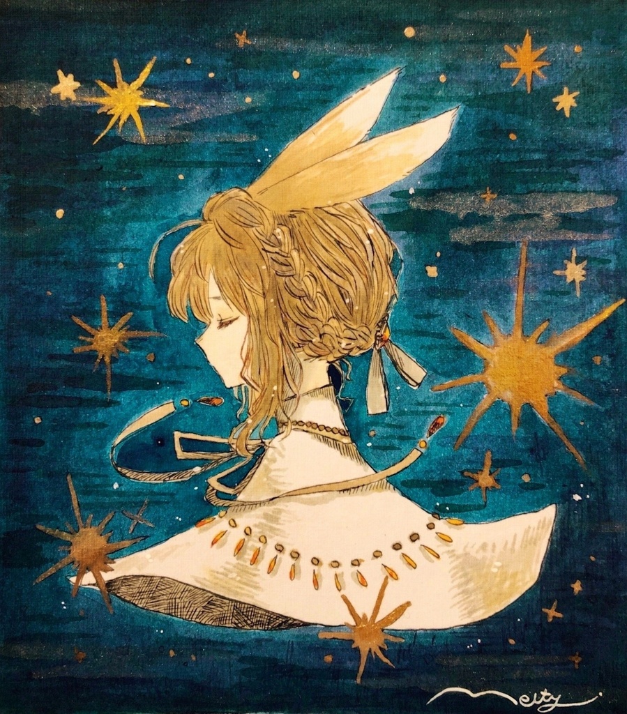 願い星 色紙 眠木める Booth