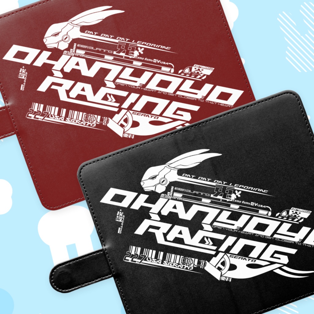 手帳型スマホケース(おはんよよレーシング)