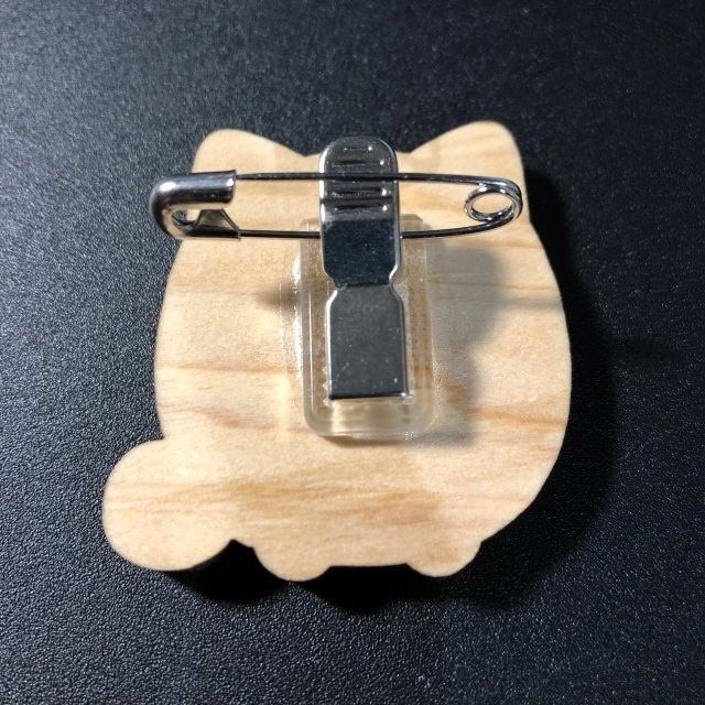 ほたねこ ウッドバッジクリップ