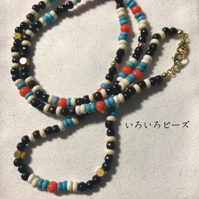 2WAY ビーズ ロングネックレス / マスクチェーン
