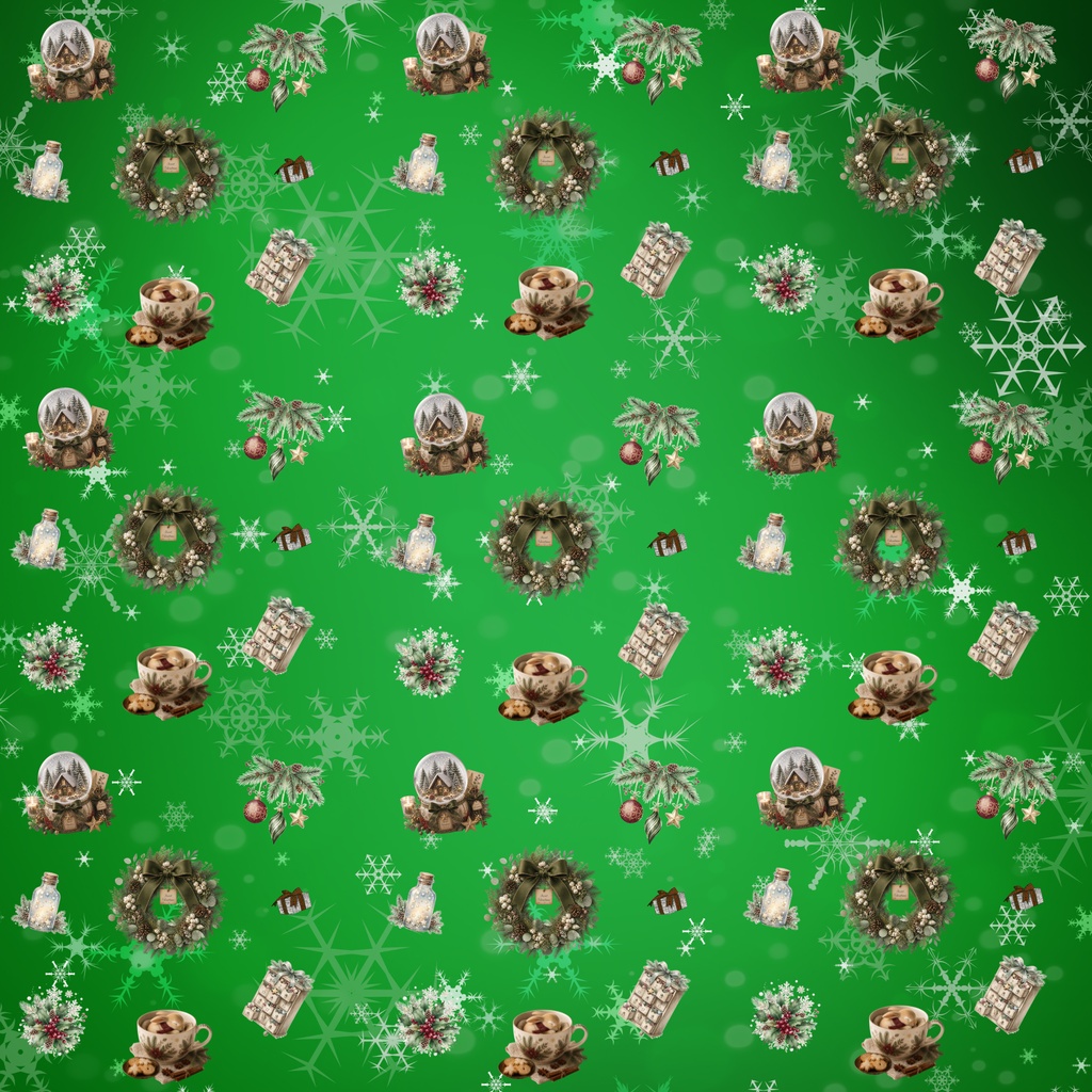 クリスマス デジタルペーパー10枚セット|PNG・2000×2000px