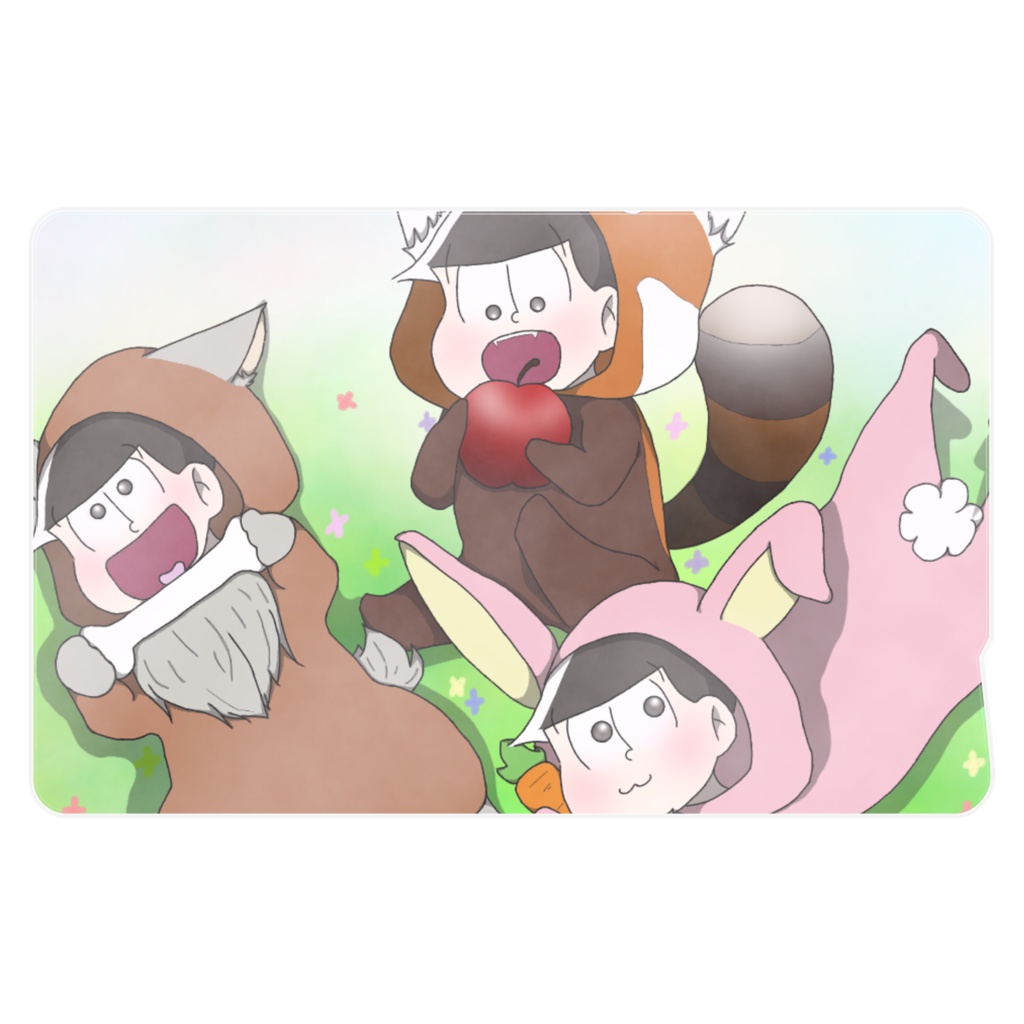 暖色ケモ松ICカードステッカー