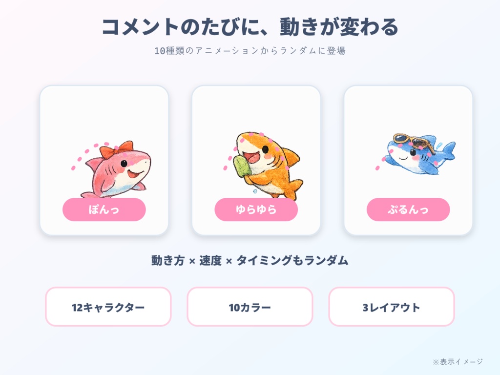 【わんコメ用】サメが跳ねるコメント装飾テンプレート|ポップジャンプ