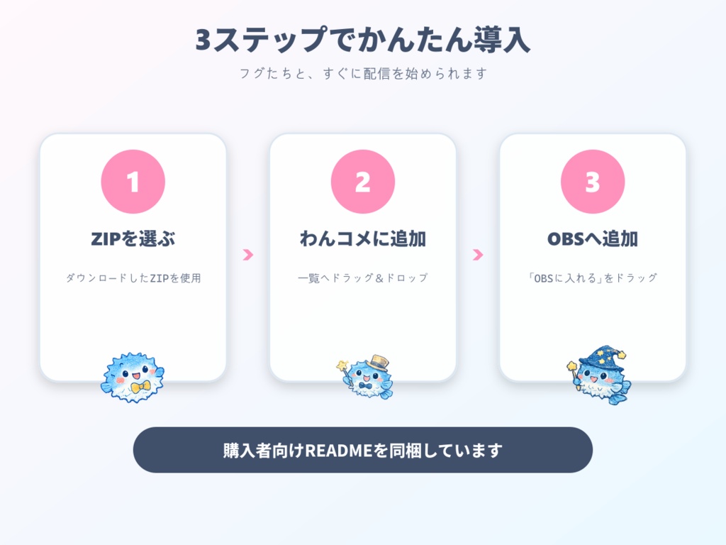 【わんコメ用】フグが跳ねるコメント装飾テンプレート|ポップジャンプ