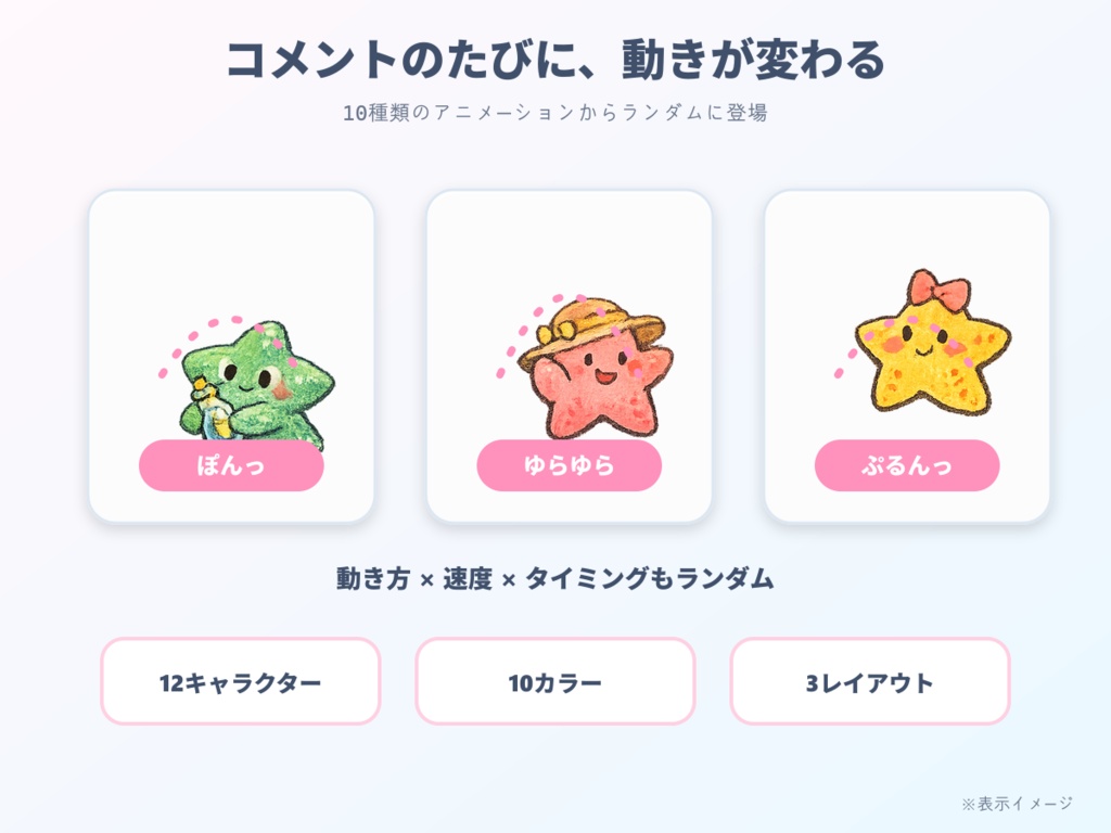 【わんコメ用】ヒトデが跳ねるコメント装飾テンプレート|ポップジャンプ